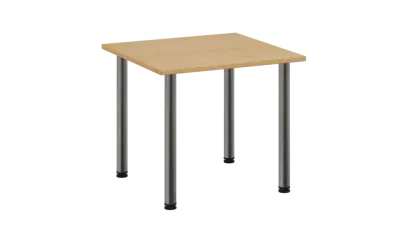 CRTR 80 jídelní stůl, kovová podnož chrom, deska 25 mm, 800x800 mm, javor horský